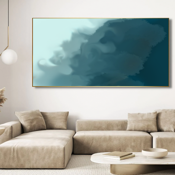 Foggy Clouds Painting Canvas Print