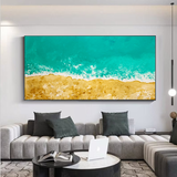 Extra Large Turquoise Ocean Wave Painting