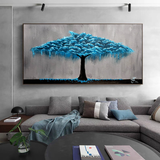 Extra Large Cool Blue Blossom Tree Painting