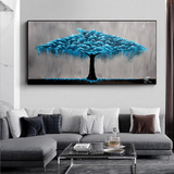 Extra Large Cool Blue Blossom Tree Painting
