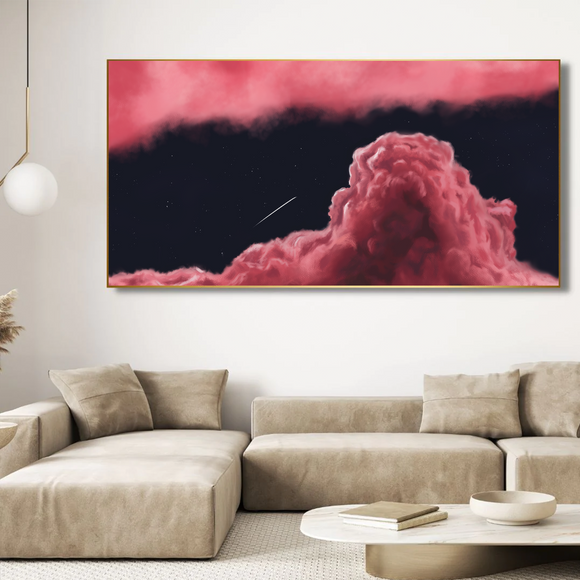 Beautiful Pink Clouds Canvas Print Painting
