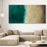 Deep Green Sea Shore Extra Large Painting