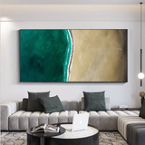 Deep Green Sea Shore Extra Large Painting