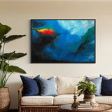 Extra Large Blue Red and Yellow Abstract Oil Painting