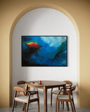 Extra Large Blue Red and Yellow Abstract Oil Painting