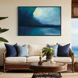 Extra Large Blue Sea and Sky Reflection Abstract Oil Painting #1