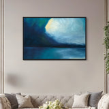 Extra Large Blue Sea and Sky Reflection Abstract Oil Painting #1