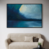 Extra Large Blue Sea and Sky Reflection Abstract Oil Painting #1