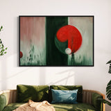 Extra Large Green and Orange Abstract Oil Painting #1