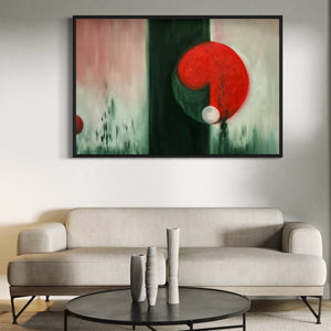 Extra Large Green and Orange Abstract Oil Painting #1