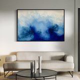 Extra Large Blue and White Abstract Oil Painting