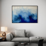 Extra Large Blue and White Abstract Oil Painting