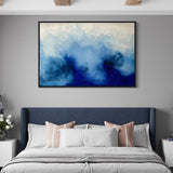 Extra Large Blue and White Abstract Oil Painting