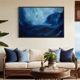 Extra Large Dark Blue Sea Abstract Oil Painting