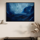 Extra Large Dark Blue Sea Abstract Oil Painting