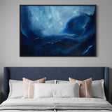 Extra Large Dark Blue Sea Abstract Oil Painting