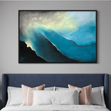 Extra Large Blue Waves and Ripples Abstract Oil Painting