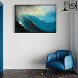 Extra Large Blue Waves and Ripples Abstract Oil Painting