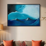 Extra Large Blue Waves Stormy Scene Abstract Oil Painting