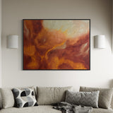 Extra Large Red and Orange Flames Abstract Oil Painting