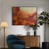 Extra Large Red and Orange Flames Abstract Oil Painting