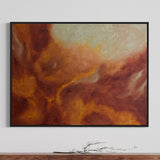 Extra Large Red and Orange Flames Abstract Oil Painting