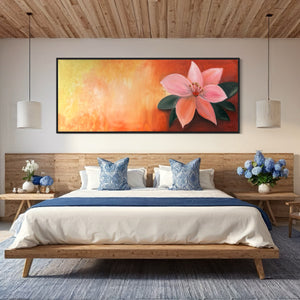 Extra Large Pink Flower Abstract Oil Painting Wall Art