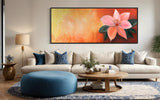 Extra Large Pink Flower Abstract Oil Painting Wall Art