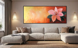 Extra Large Pink Flower Abstract Oil Painting Wall Art