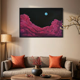 Extra Large Night Sky with Pink Clouds Abstract Oil Painting