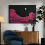 Extra Large Night Sky with Pink Clouds Abstract Oil Painting