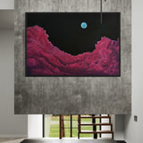 Extra Large Night Sky with Pink Clouds Abstract Oil Painting