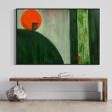 Extra Large Green and Orange Abstract Oil Painting #3