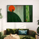 Extra Large Green and Orange Abstract Oil Painting #3