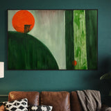 Extra Large Green and Orange Abstract Oil Painting #3