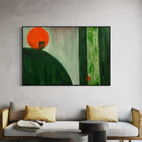 Extra Large Green and Orange Abstract Oil Painting #3