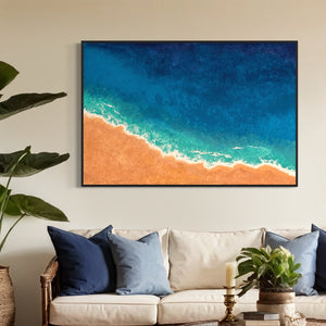 Extra Large Arial Beach Acrylic Painting