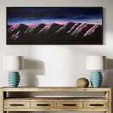 Extra Large Mountains at Dusk Blue Abstract Oil Painting