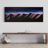 Extra Large Mountains at Dusk Blue Abstract Oil Painting