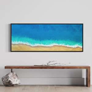 Extra Large Narrow Arial Beach Abstract Acrylic Painting Wall Art