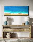 Extra Large Narrow Arial Beach Abstract Acrylic Painting Wall Art