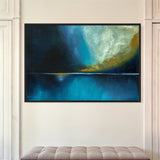 Extra Large Blue Sea and Sky Reflection Abstract Oil Painting #2