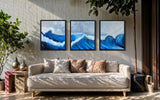 3 Piece Set  - Extra Large Stormy Waves Abstract Oil Painting