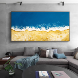 Extra Large Deep Blue Ocean Wave Acrylic  Painting