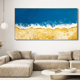 Extra Large Deep Blue Ocean Wave Acrylic  Painting