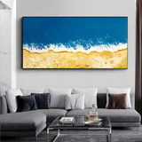 Extra Large Deep Blue Ocean Wave Acrylic  Painting