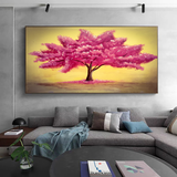 Extra Large Pink Blossom Tree Acrylic Painting