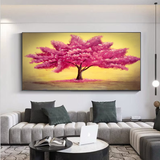 Extra Large Pink Blossom Tree Acrylic Painting